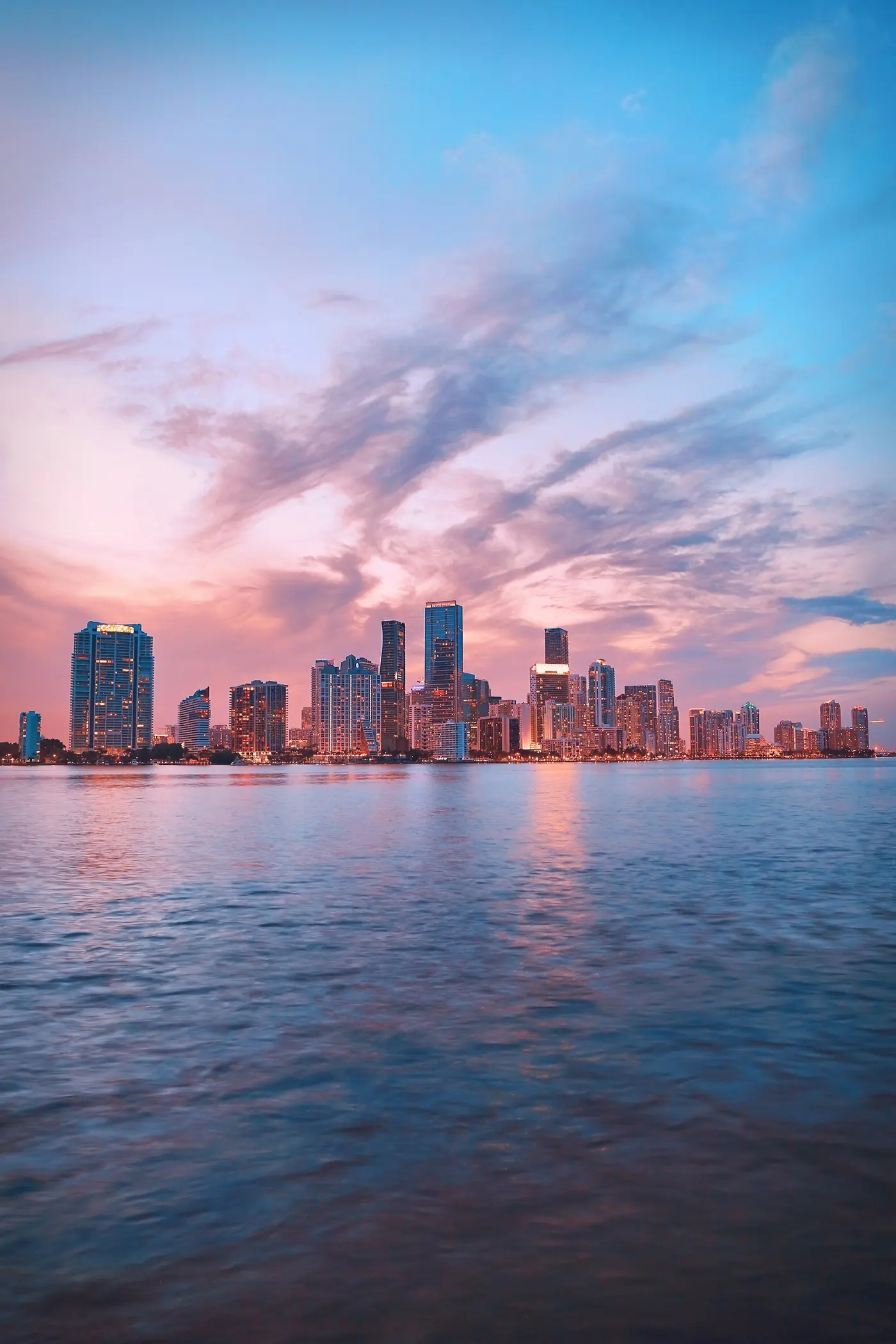 Brickell skyline at sunset