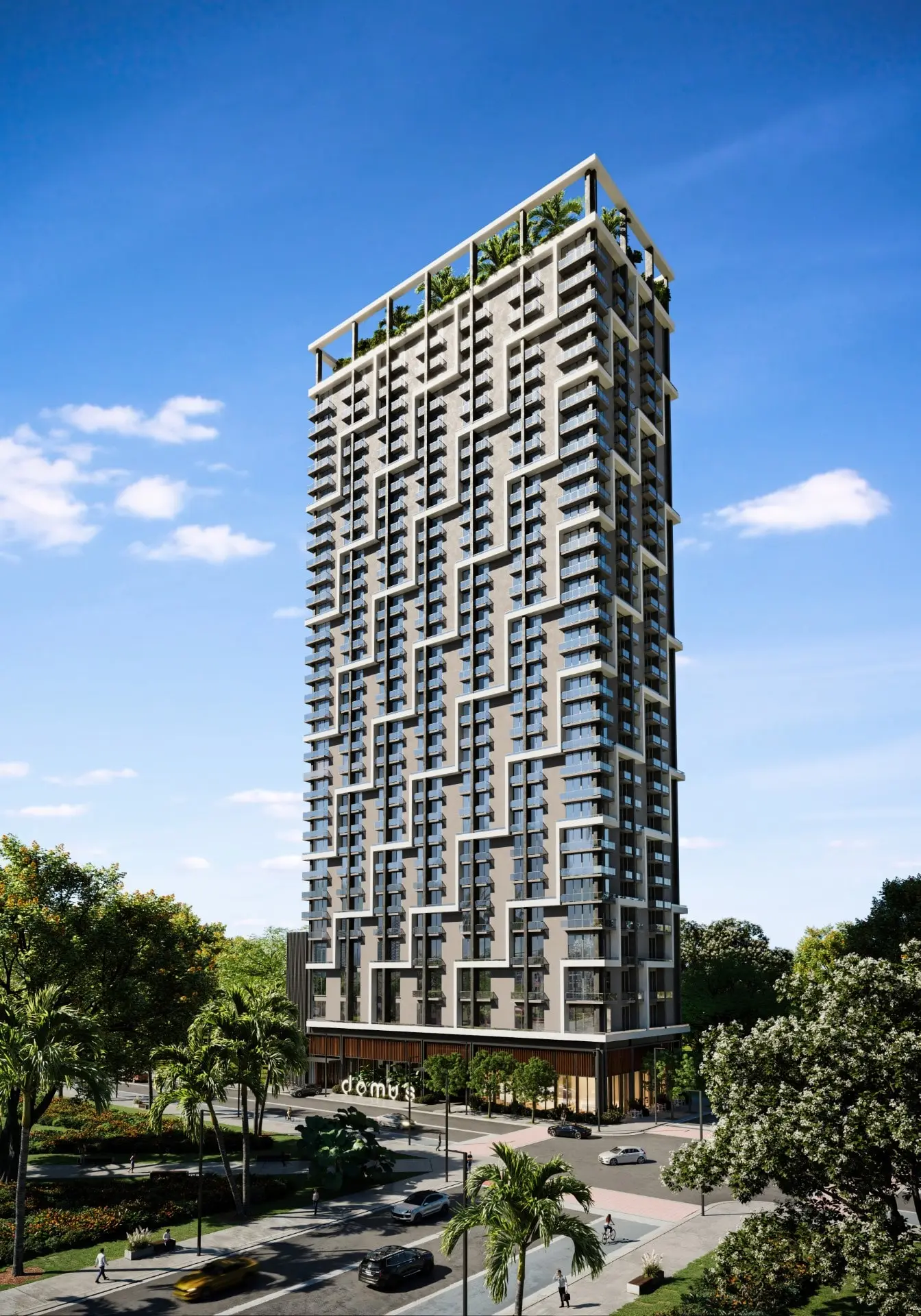 Render de la torre Domus Brickell Center en Brickell