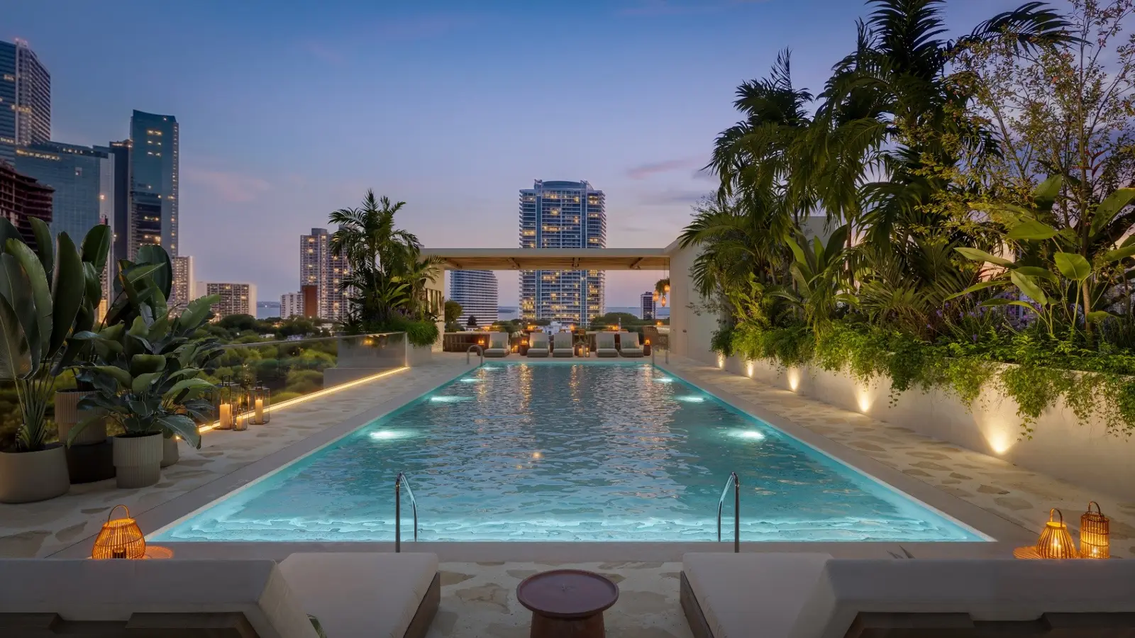 Rooftop pool on a building in Brickell